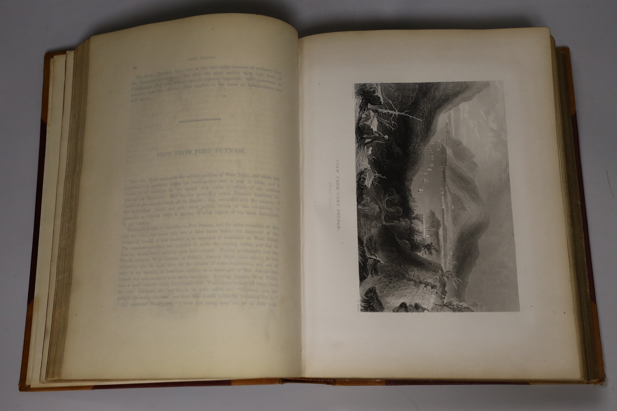 Willis, N.P. American Scenery; or land, lake, and river illustrations of trans atlantic nature, 2 vols (in one), pictorial engraved and printed titles, map and 127 steel engraved plates (by W. H. Bartlett); early 20th ce